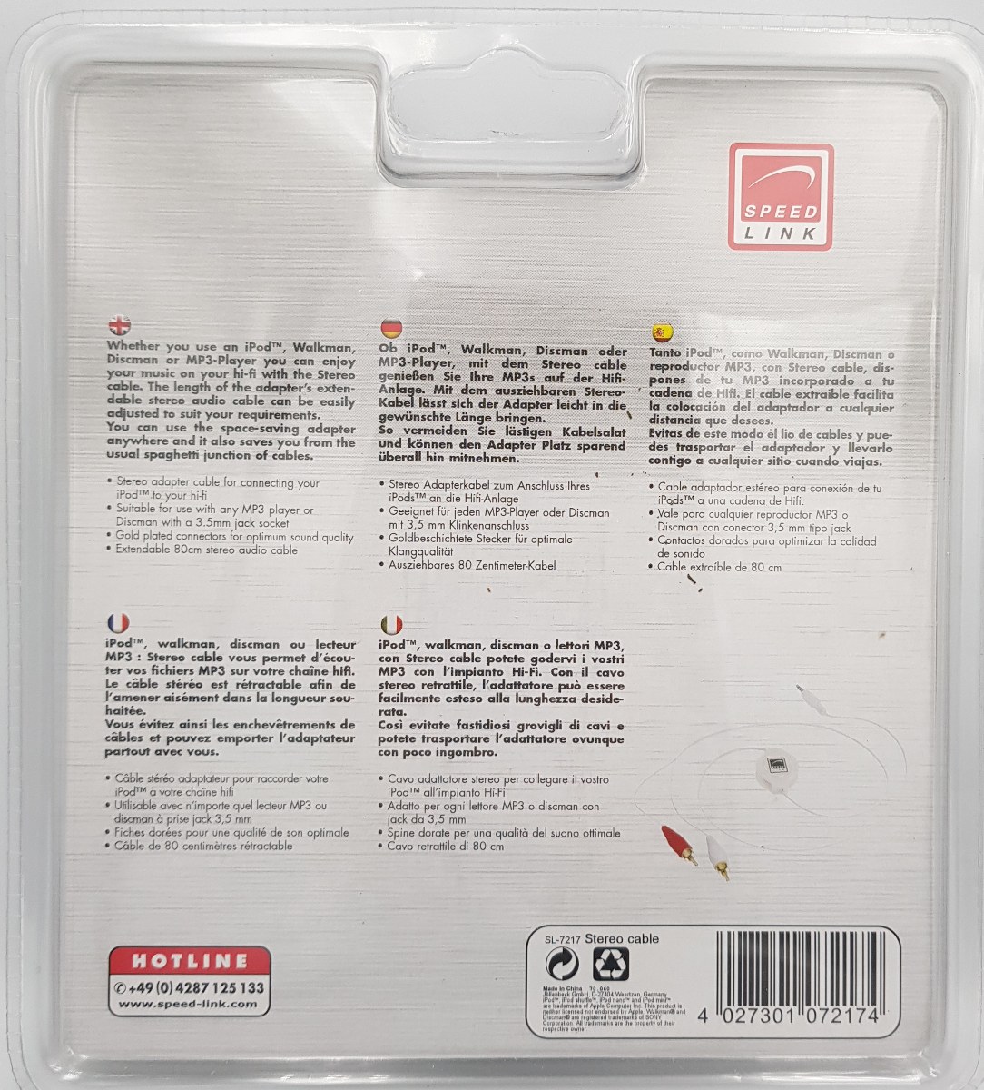 Cable-Speed Link-SL-7217-New-Audio Connectors