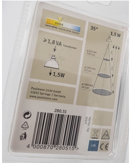 Paulmann 280.56 Power LED reflector lamp 3.5W lamp GU10 warm white 220cd 30.000h