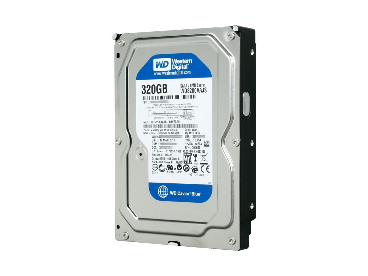 Hard Disk Western Digital 320GB HDD 3.5"SATA WD3200AAJS Used A
