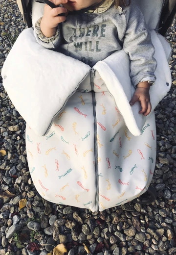 Baby Pushchair Footmuff Cosy Toes Pram Buggy Stroller Fleece Sleeping Bag Sack - Baby Bites 009-GRIS-CLAR-UNICA New 95cm 60cm