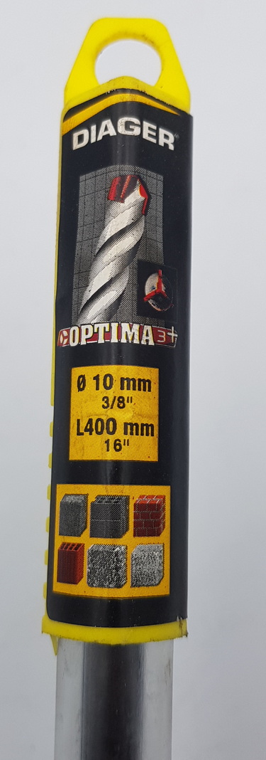 Diager Optima 3-Edge Concrete Drill 10 x 400 Tube