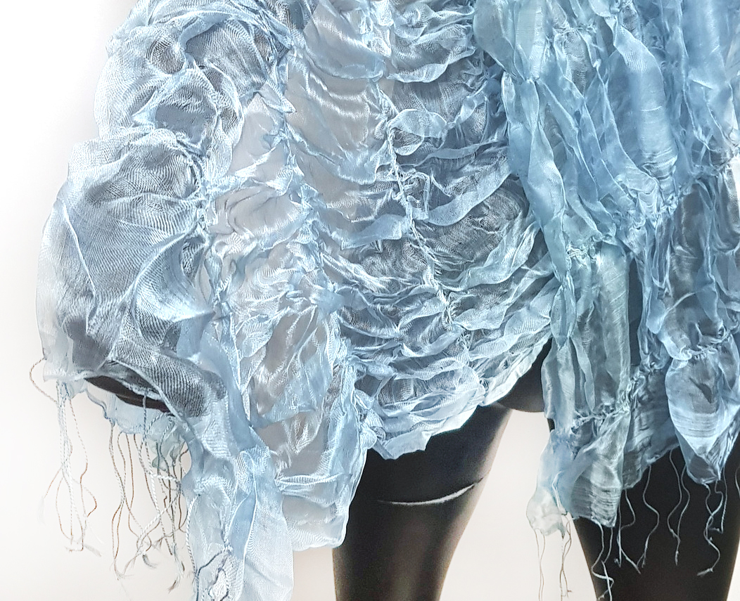 Articiones Indian Dupatta Scarf Silk Light Blue 180cm 50cm