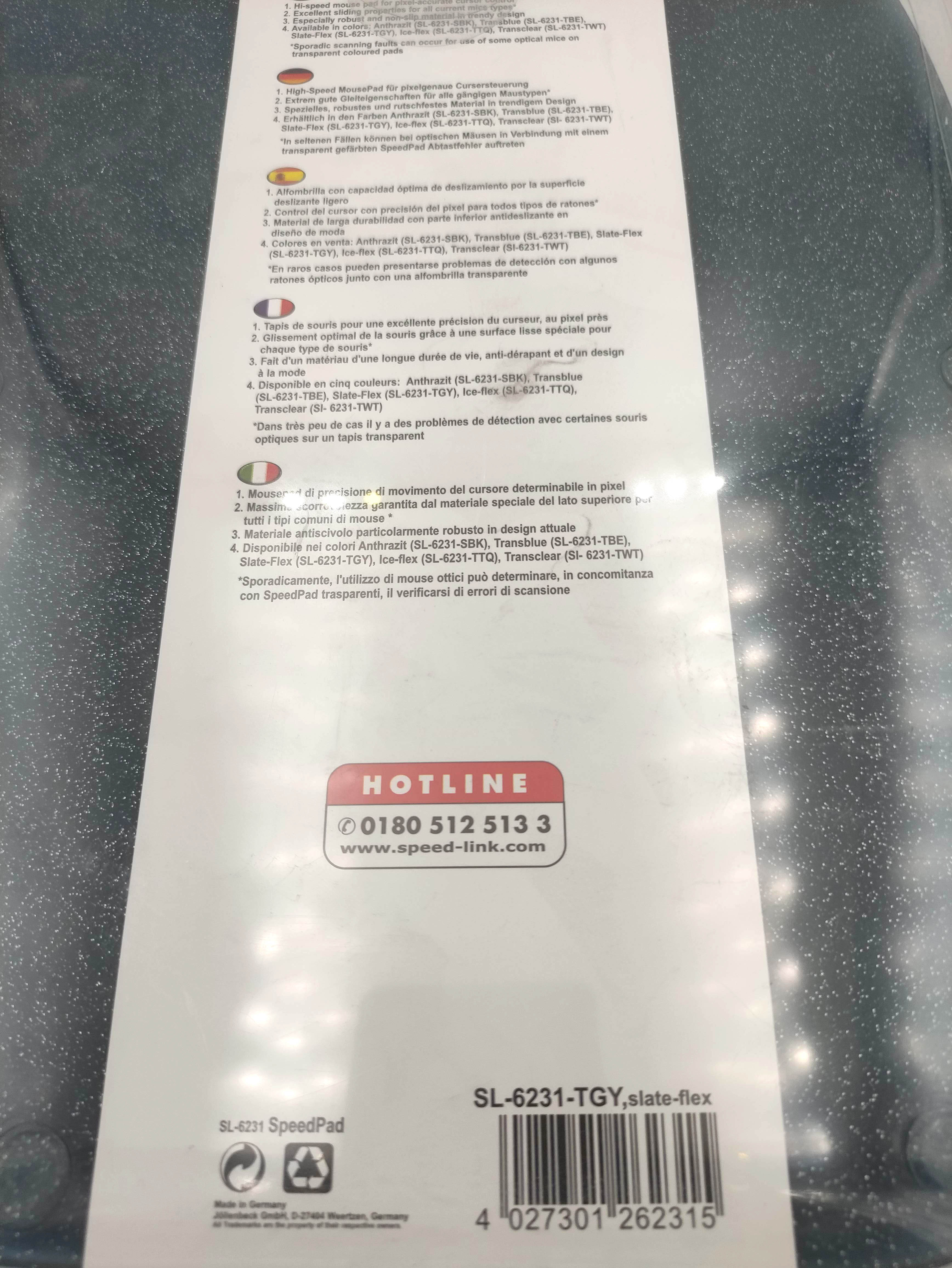 Speed Link High Speed SL-6231 Mousepad New