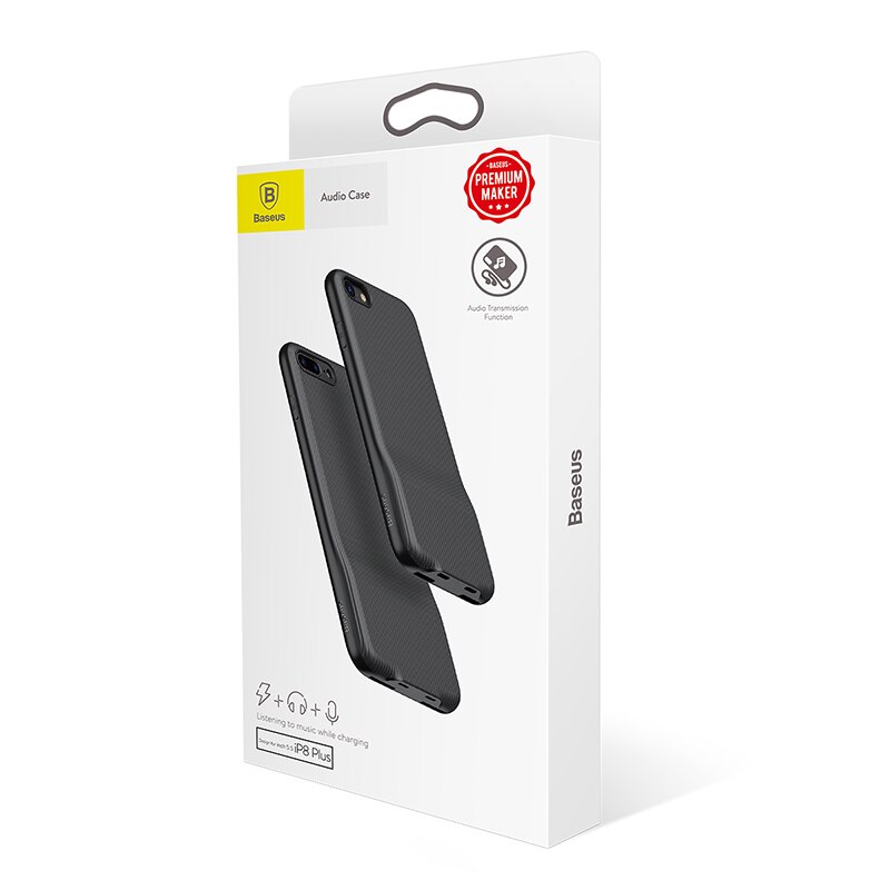 Baseus Audio Case For iPhone IP7 / IP8  Earphone Headphone Adapter Splitters Aux Cover Case Black Color  new