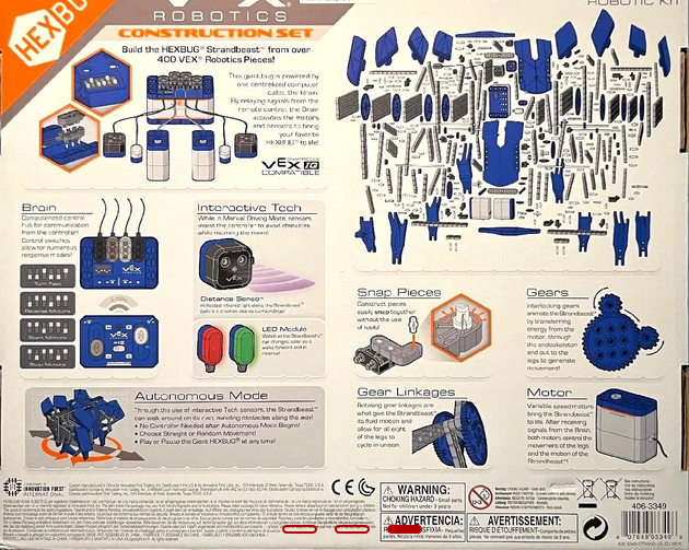 Hexbug Strandbeast VEX Robotics Creature 400 Pc RC Motorized Construction Set
