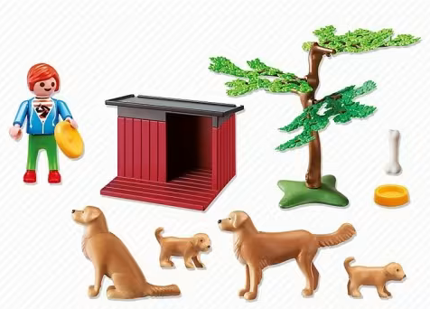 Playmobil Golden Retrievers With Toy 6134