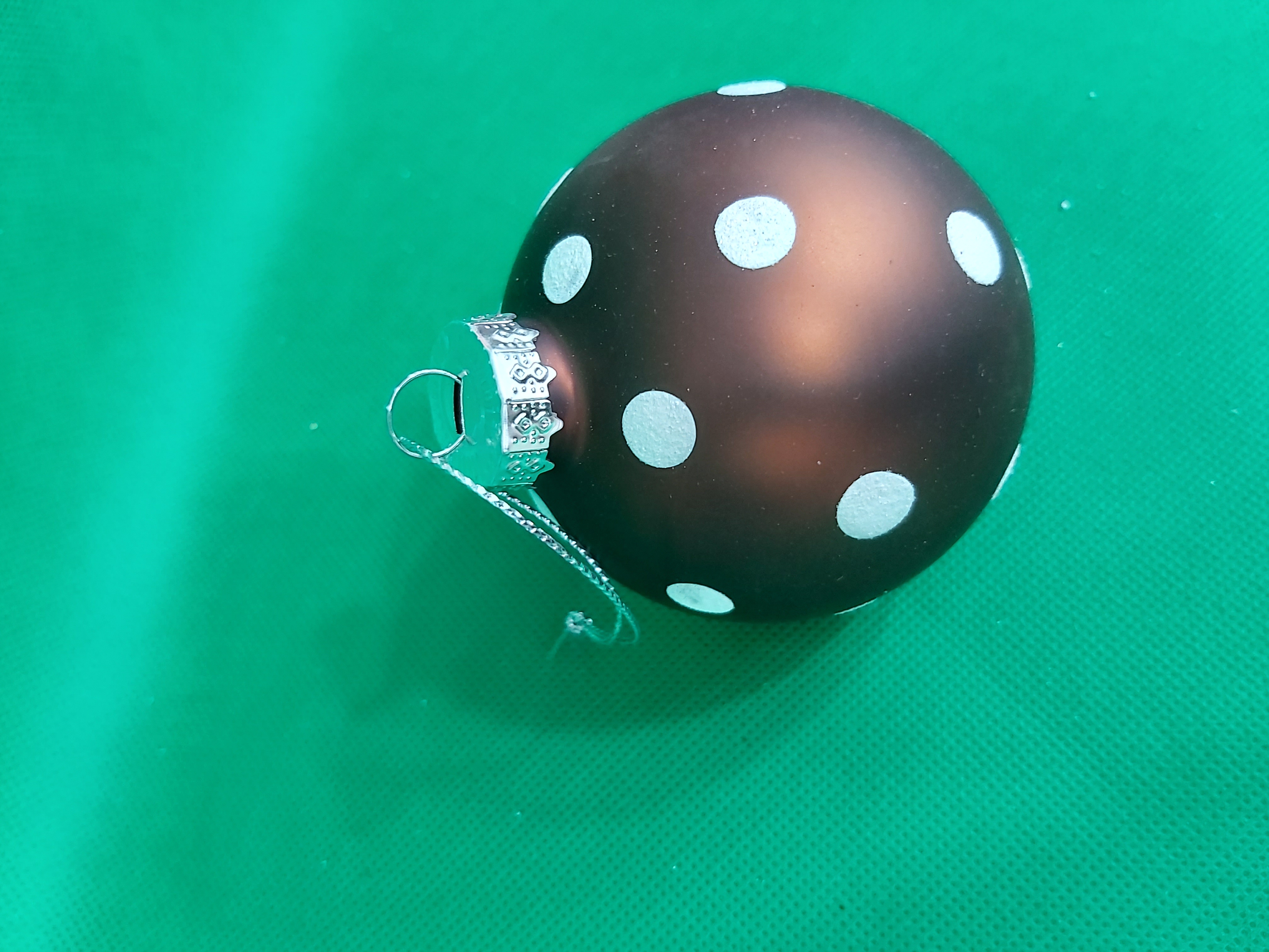 6 Brown Christmas Tree Balls