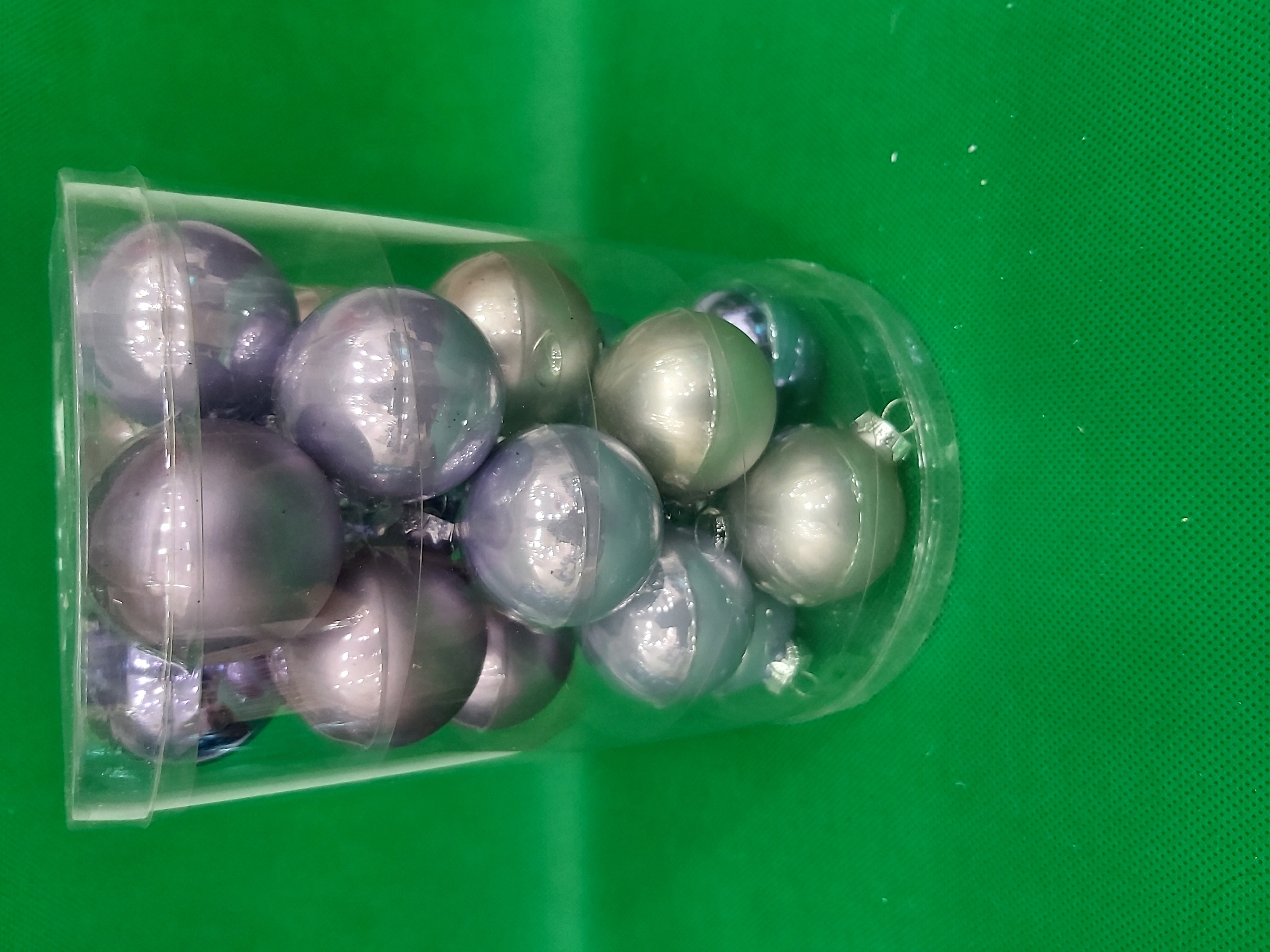 Blue And Grey Christmas Tree Balls Set Of 20