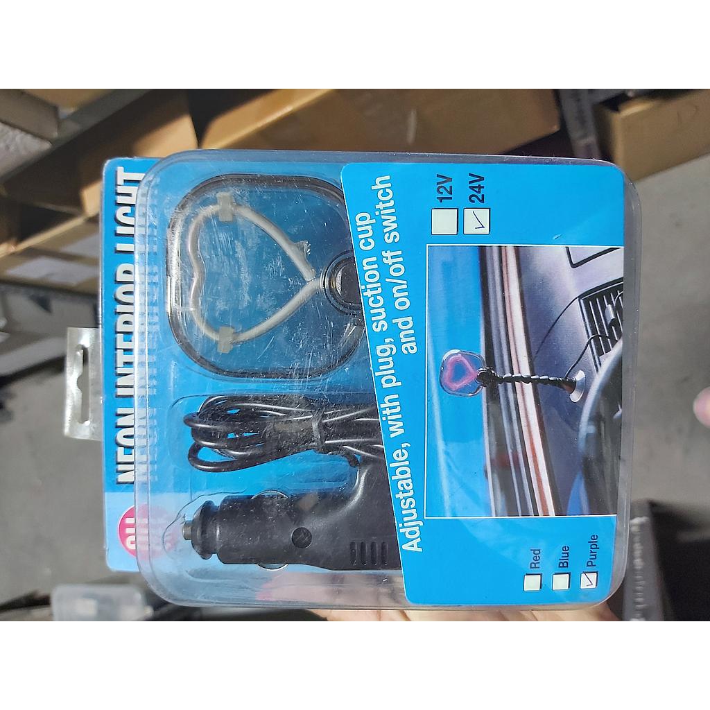 Neon Car Interior Light Purple 24V