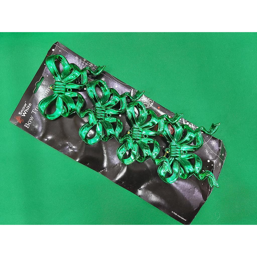 Snow White Green Bow Tree Trims