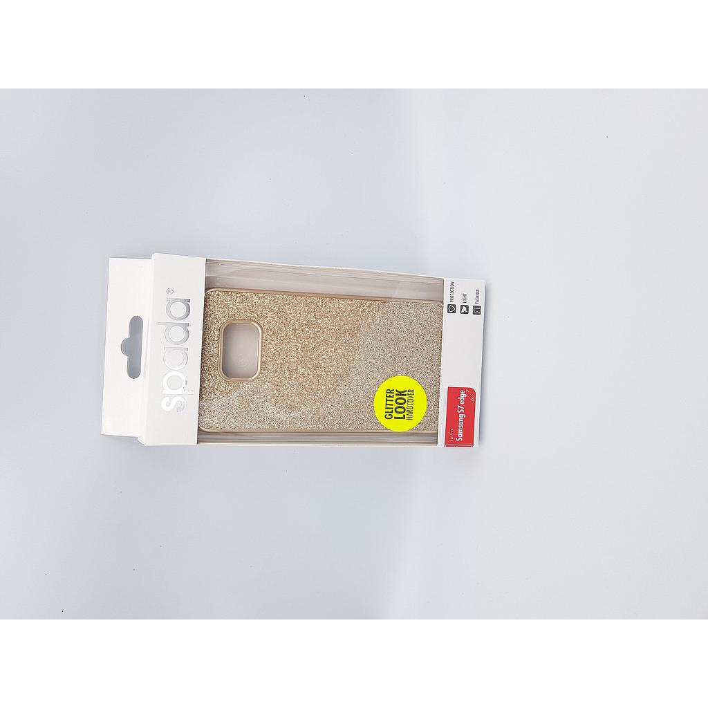 Samsung S7 Edge Hard Back Cover Gold Glitter 5 5