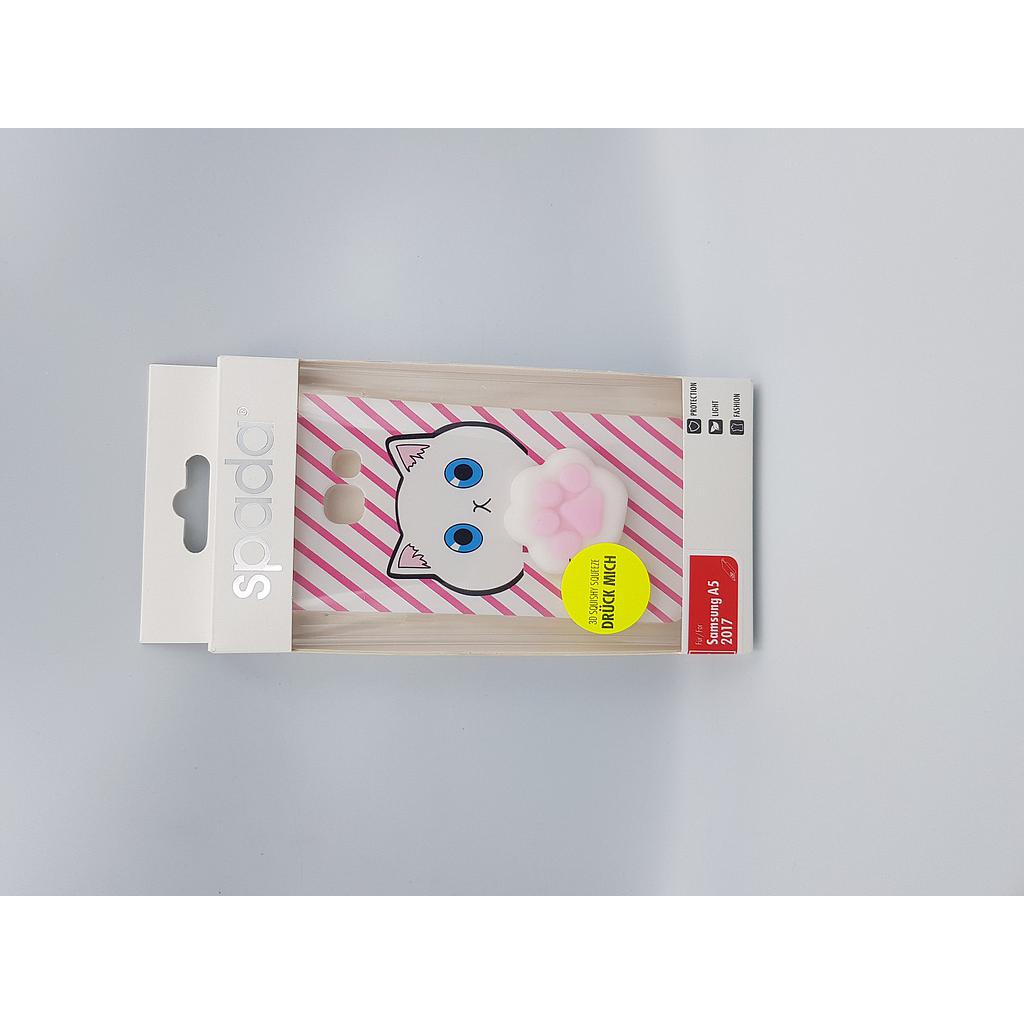 Samsung A5 2017 A520 3D Cat Silicone Back Cover Case Pinkwhite 5 3