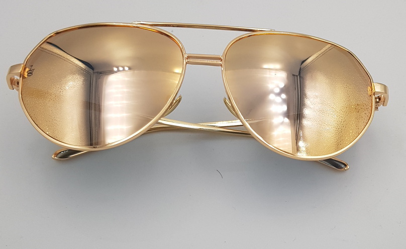 Lux Lenses UK SunGlasses Model GM11004 Pink Gold Aviator Metal