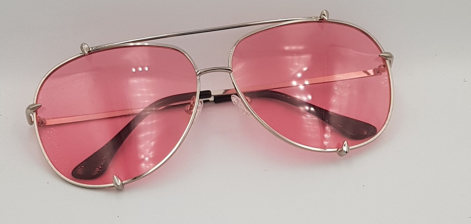 Lux Lenses UK SunGlasses Model WPRP 0907 Pink Silver Aviator Metal