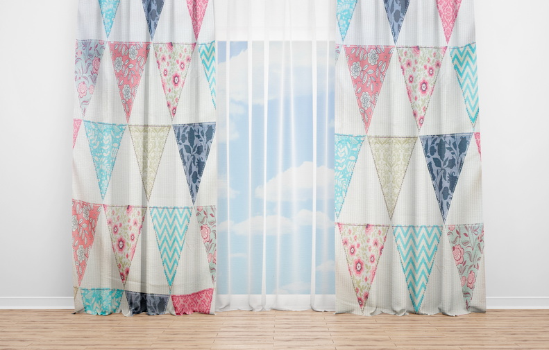 OYO Home SL FPR 42A New 240cm Triangle Pattern Curtains 280cm