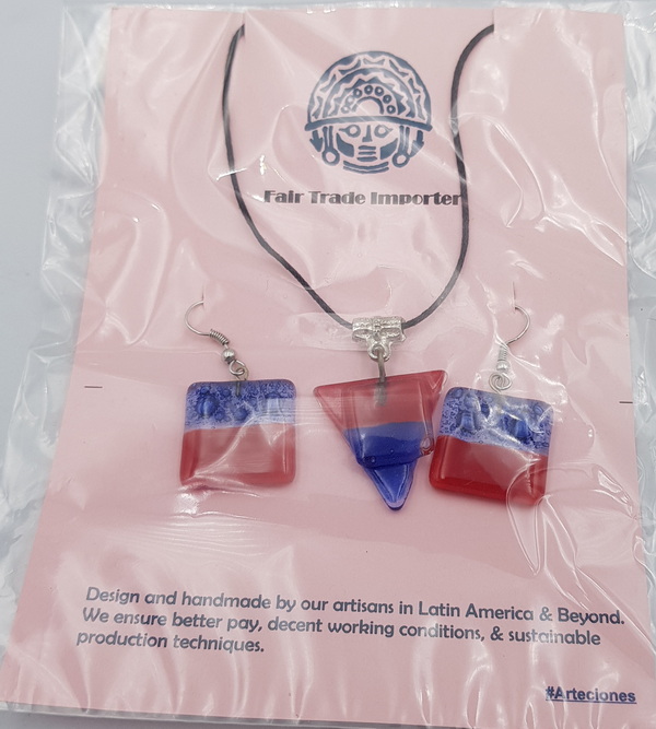 Articiones Handmade Resin Jewelly Necklace and Earrings