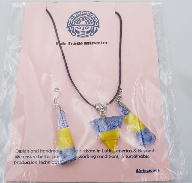 Articiones Handmade Resin Jewelly Necklace and Earrings