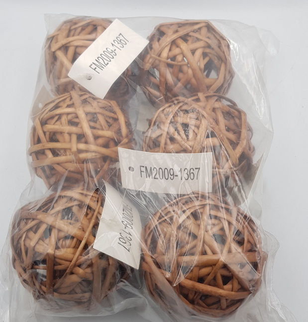 Wicker Rattan Balls Home Christmas Wedding Party Decorative Crafts 6Pcs