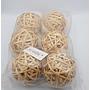Beige Wicker Rattan Balls Home Christmas Wedding Party Decorative Crafts 6Pcs