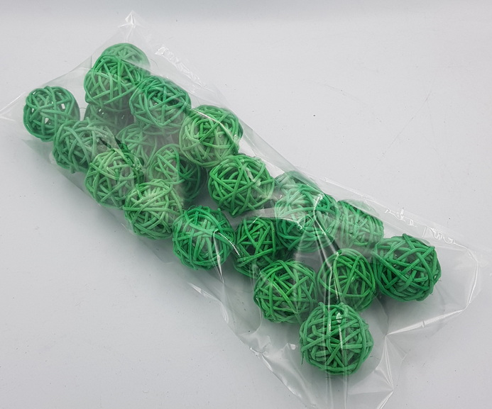 Green Wicker Rattan Balls Home Christmas Wedding Party Decorative Crafts 24Pcs