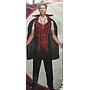 Carnival Costume Dracula Vest Pants Cap Medallion Teeth Medium