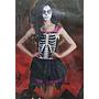 Carnival Costume Skull Bride Dress Veil Large