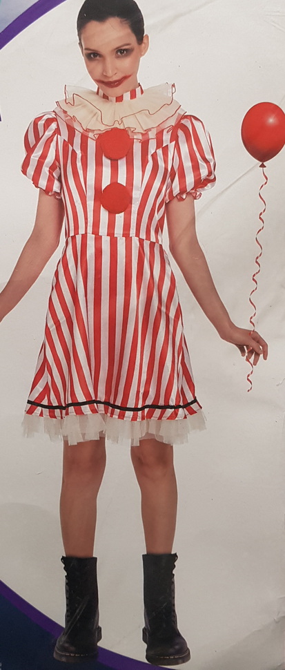 Carnival Costume Scary Clown Dress Collar Small