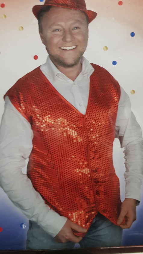 Carnival Costume Gilet Feest Gilet Glitter Red One Size