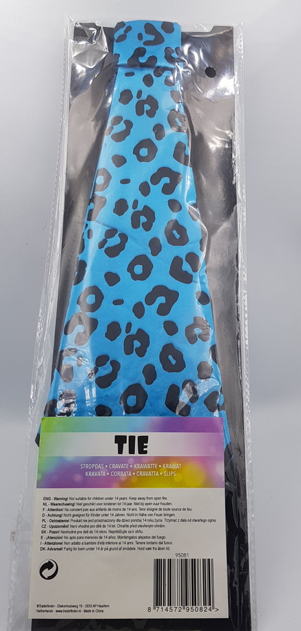 Carnival Costume Blue Panther Print Tie