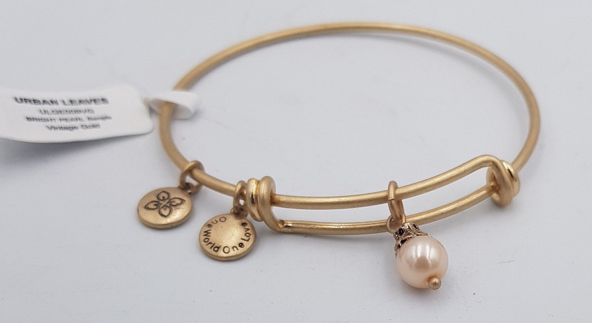 Urban Leaves Bright Pearl Gold Bangle ULGE009VG Brass Hand Bracelet