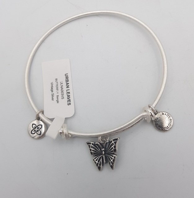 Urban Leaves Butterfly Silver Bangle ULNA003VS Hand Bracelet Brass