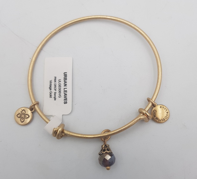 Urban Leaves Pink Drop Gold Bangle ULGE006VG Hand Bracelet Brass