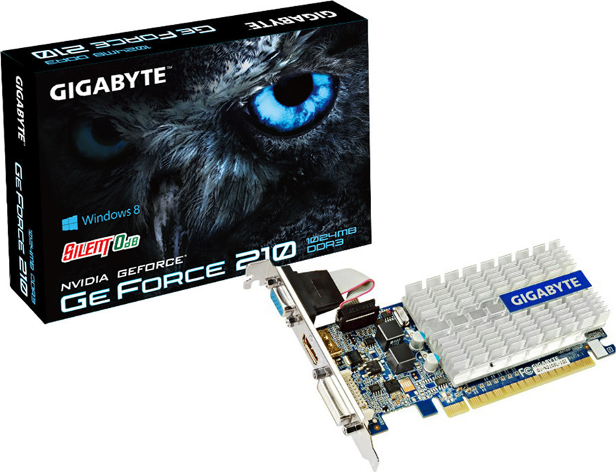 GIGABYTE GeForce 210 1GB DDR3 64bit Silent Graphics Card  Rev.1.1 New
