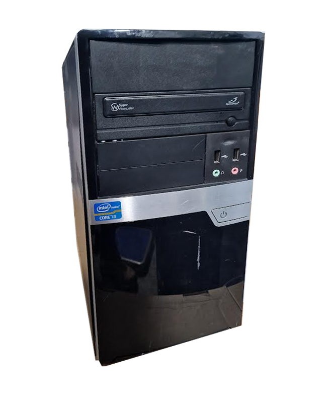 PC Desktop i3 Custom Mini Tower Case Used A i32100 3.1 Ghz 4GB Memory Win10 Pro 320GB HDD HD Graphics