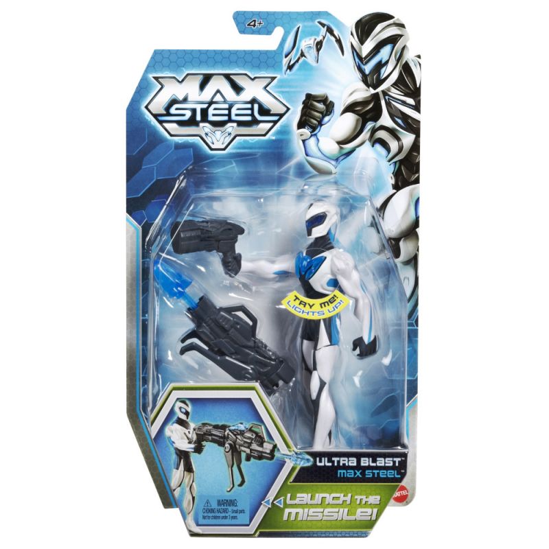 Max Steel Ultra Blast Launch The Missile Lights Up Action Figure