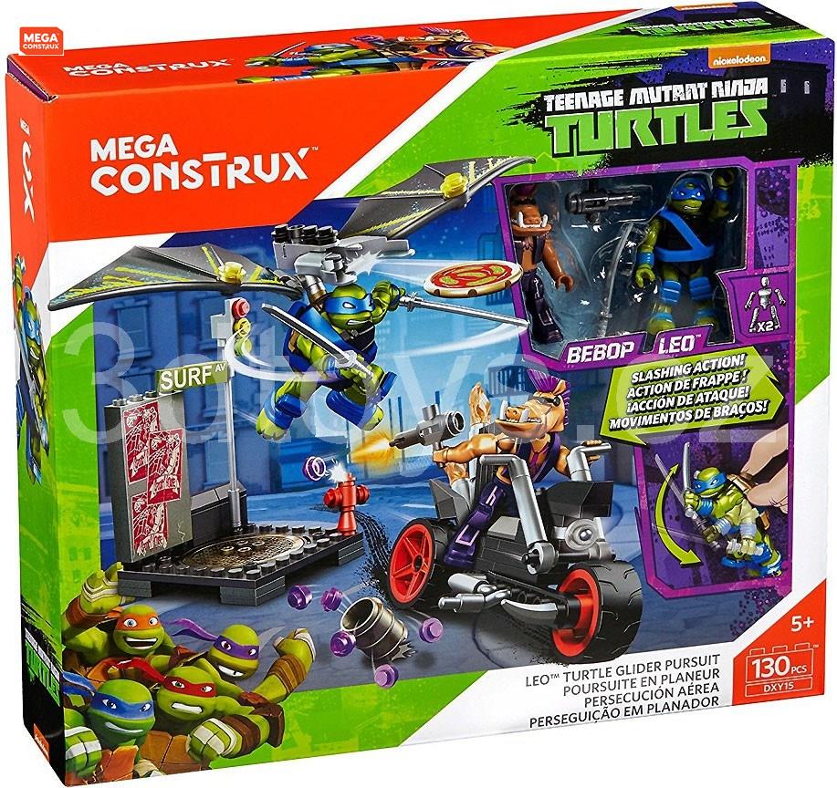 Mega Construx Teenage Mutant Ninja Turtles Leo Turtle Glider Pursuit 130pcs
