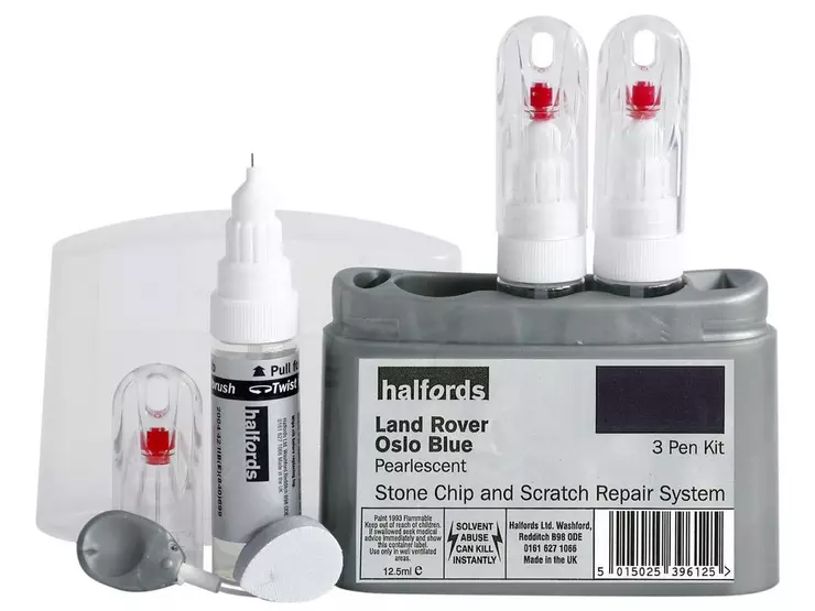 Halfords scratch chip repair for Landrover Oslo Blue 396127