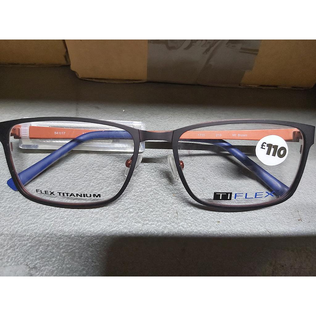 Ti Flex Designer Eyewear Optical Frame Model 1710 210 MT Brown