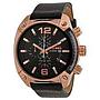 Diesel Overflow Black Leather Strap Chronograph DZ4297